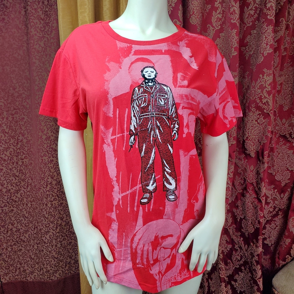 Halloween Mike Myers embroidered graphic T-shirt